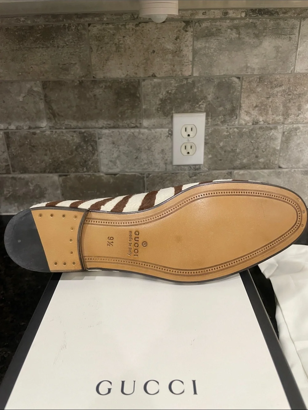 Gucci Jordaan Zebra Print Haircalf Leather Horsebit Loafers